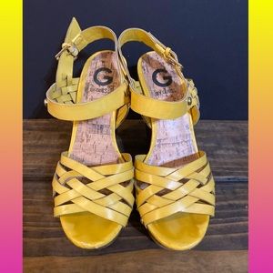 Super fabulous leather chunky heel strappy sandals